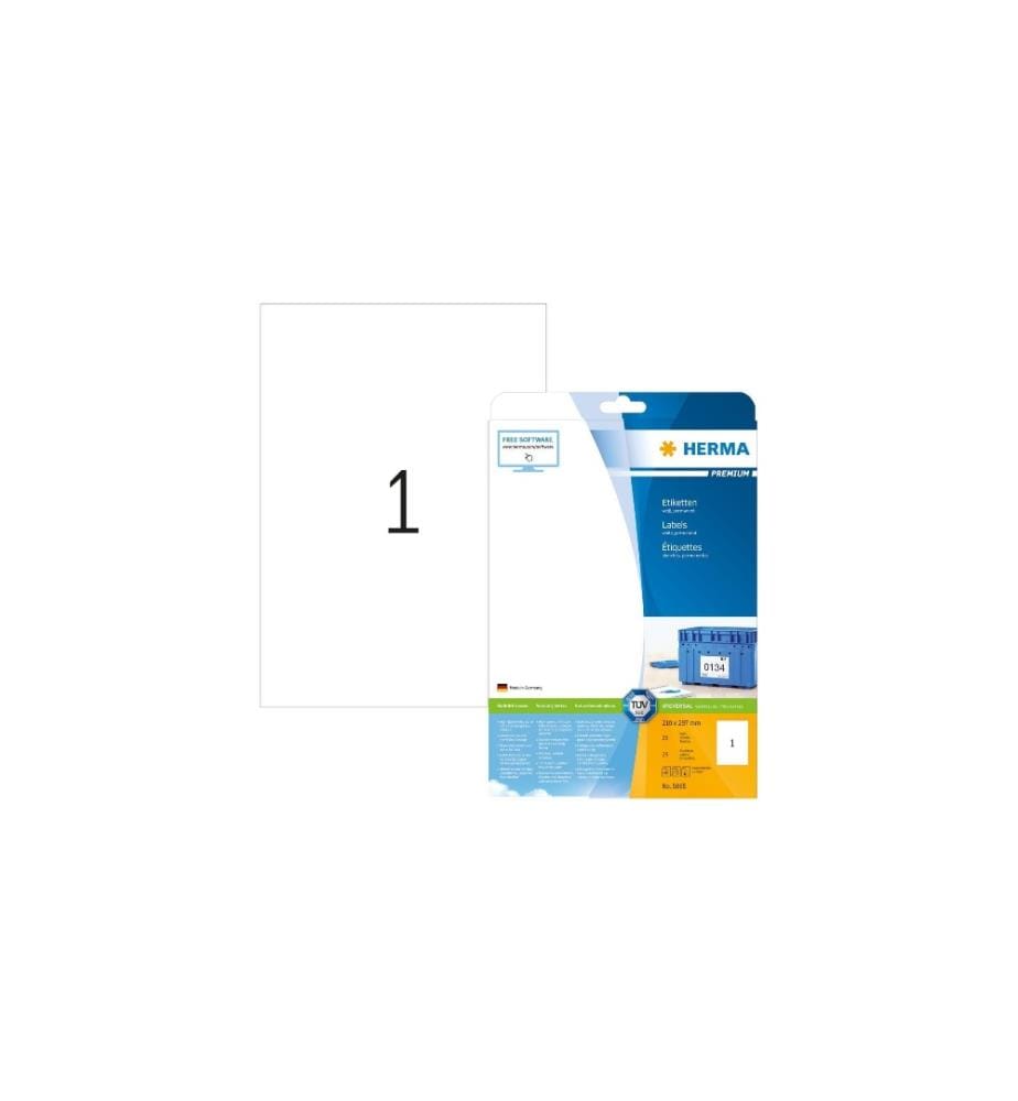 HERMA - Étiquettes universelles Premium, 21 x 29.7 cm, 25 étiquettes
