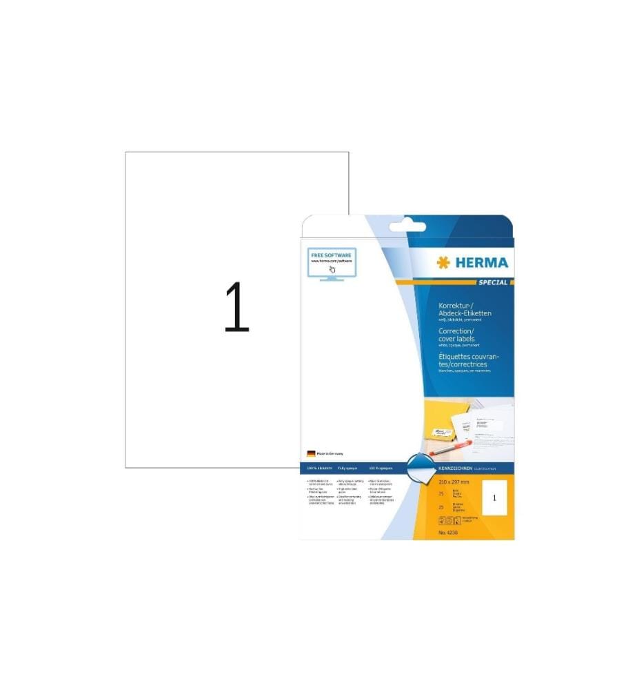 HERMA - Etiquette de couverture 210 x 297 mm, 25 Blatt