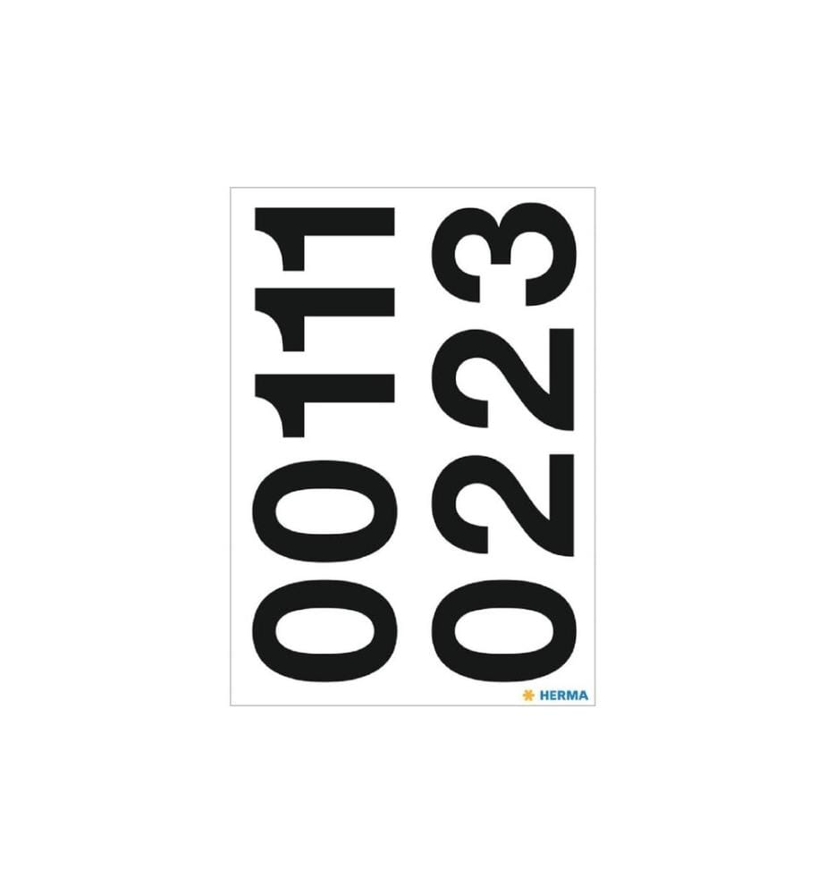 HERMA - Stickers Autocollants de numéros Chiffres de 0 à 9, 2 feuilles