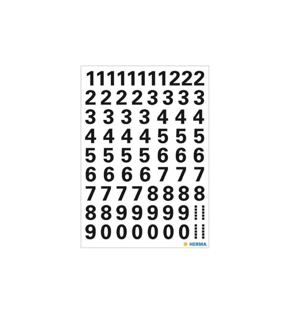 HERMA - Stickers Autocollants de numéros Chiffres de 0 à 9, 10, 1 feuilles