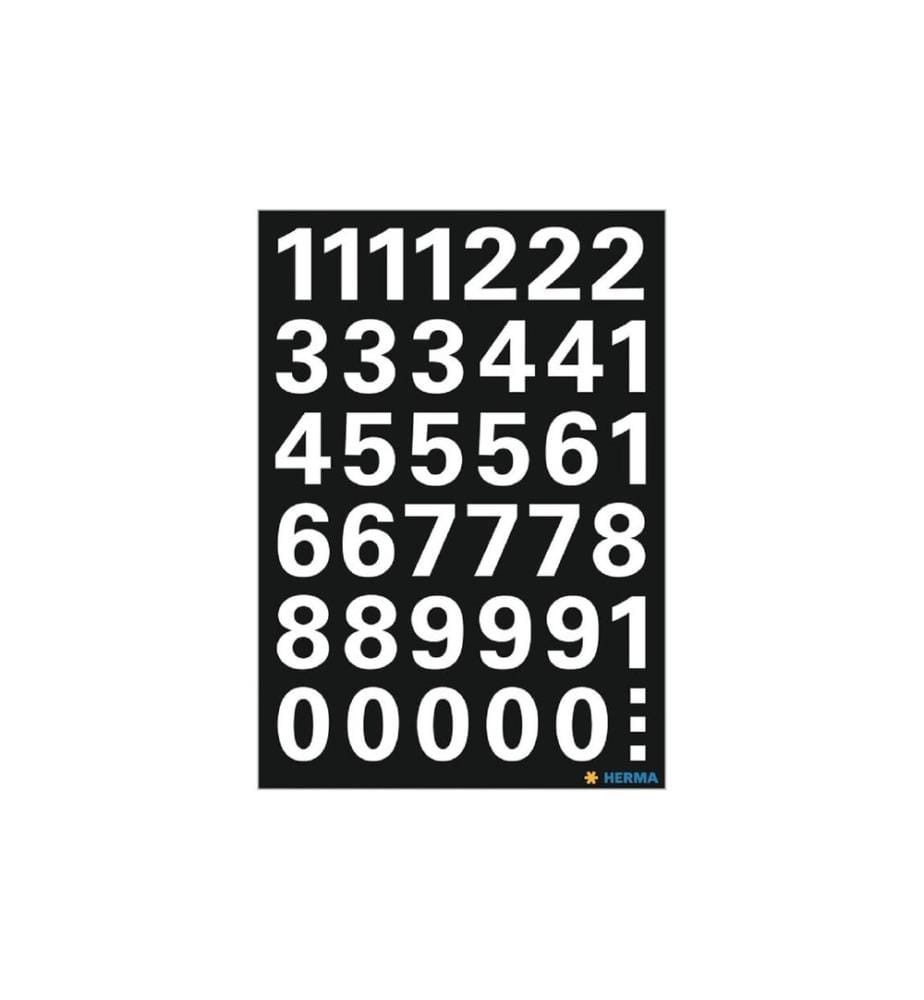 HERMA - Stickers Autocollants de numéros Chiffres de 0 à 9, 15, 1 feuilles