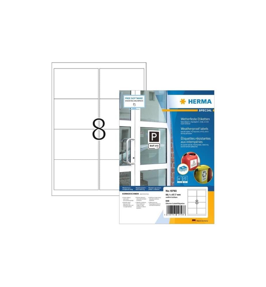 HERMA - Labels pour lextérieur 99.1 x 67.7 mm, 80 feuilles