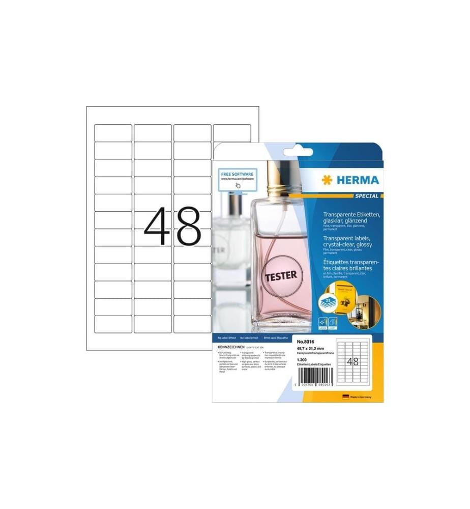 HERMA - Etiquettes en film 45.7 x 21.2 mm, 25 feuilles