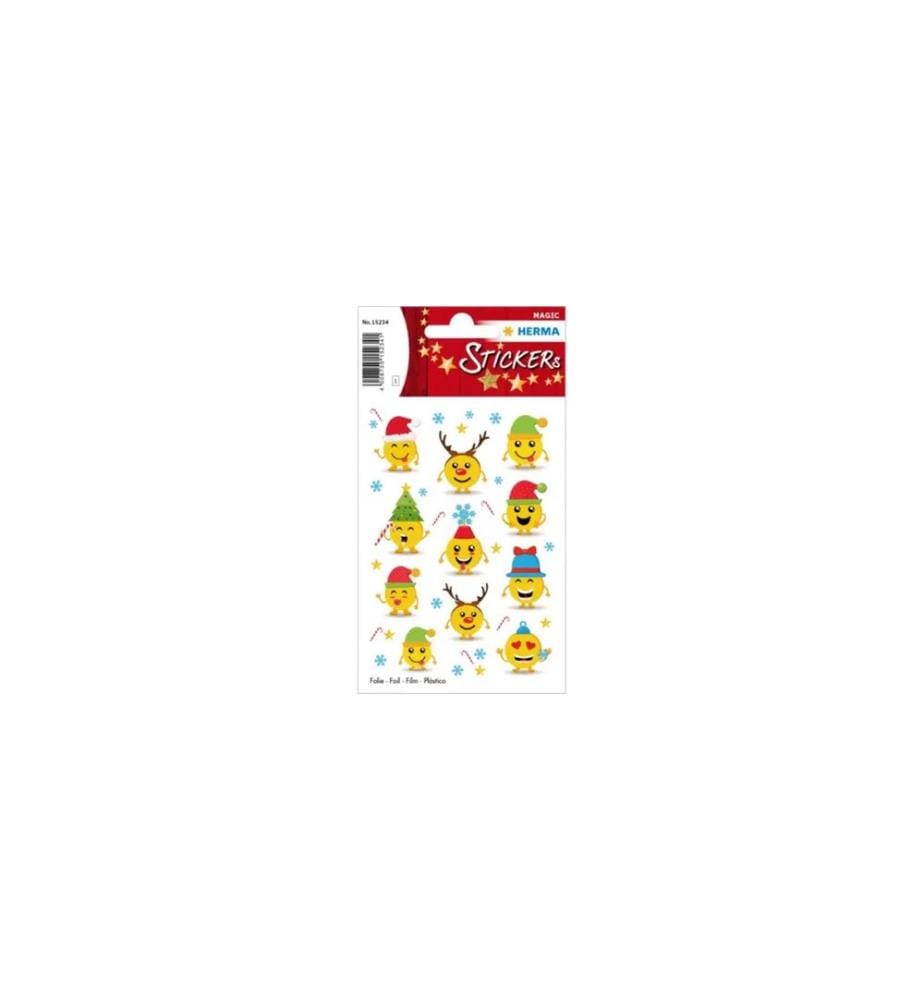 HERMA - Stickers Autocollants de Noël Mojis de Noël 1 feuille / 11 autocollants