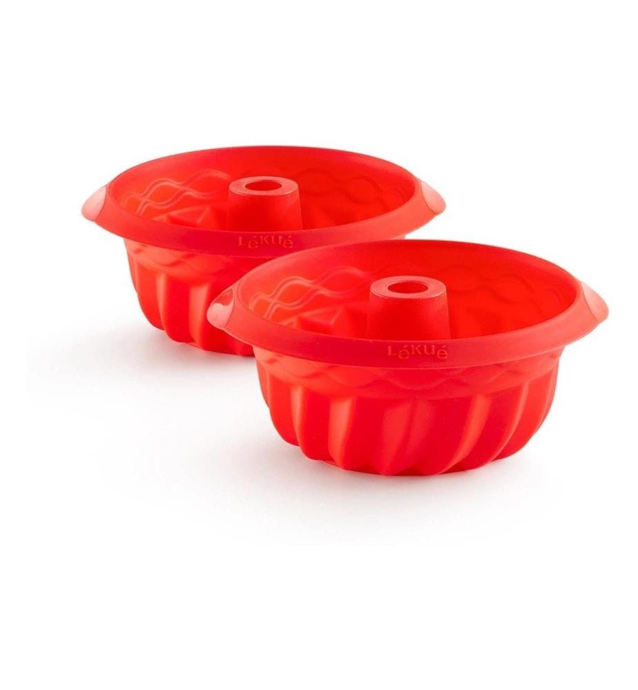 Lékué - Moule à Kouglof Silicone, Rouge, set de 2