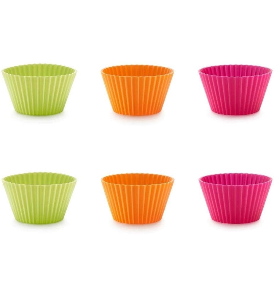 Lékué - Moule à muffins Silicone, multicolore, set de 6
