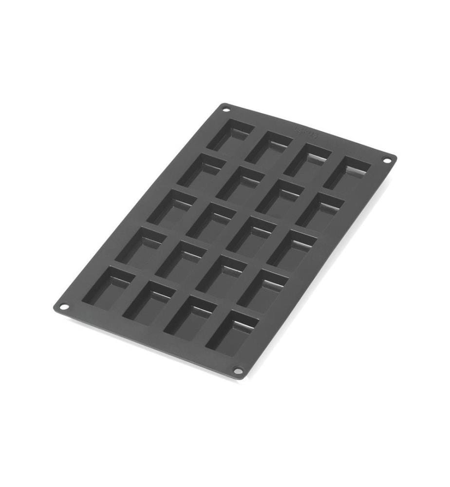 Lékué - Moule à financiers en silicone, Noir, 20 alvéoles