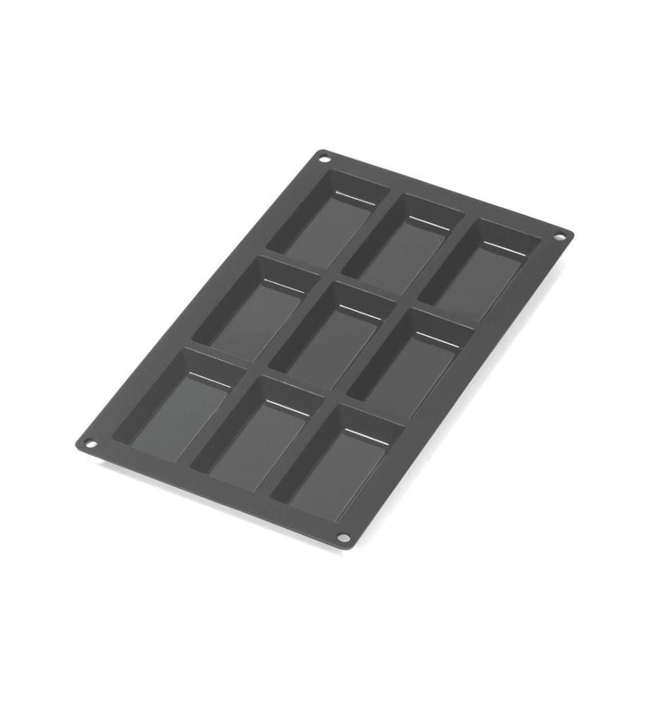 Lékué - Moule à financiers en silicone, Noir, 9 alvéoles