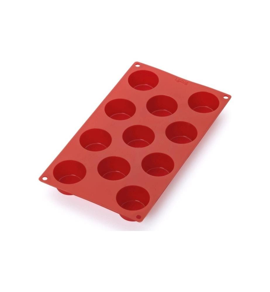 Lékué - Moule à muffins Silicone, Rouge, 11 alvéoles