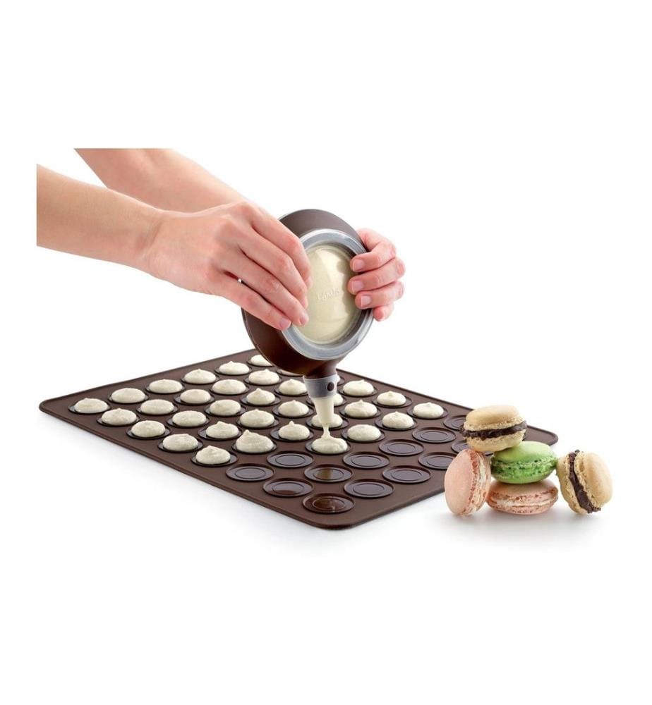 Lékué - Set di teglie da forno Macaron, silicone, marron