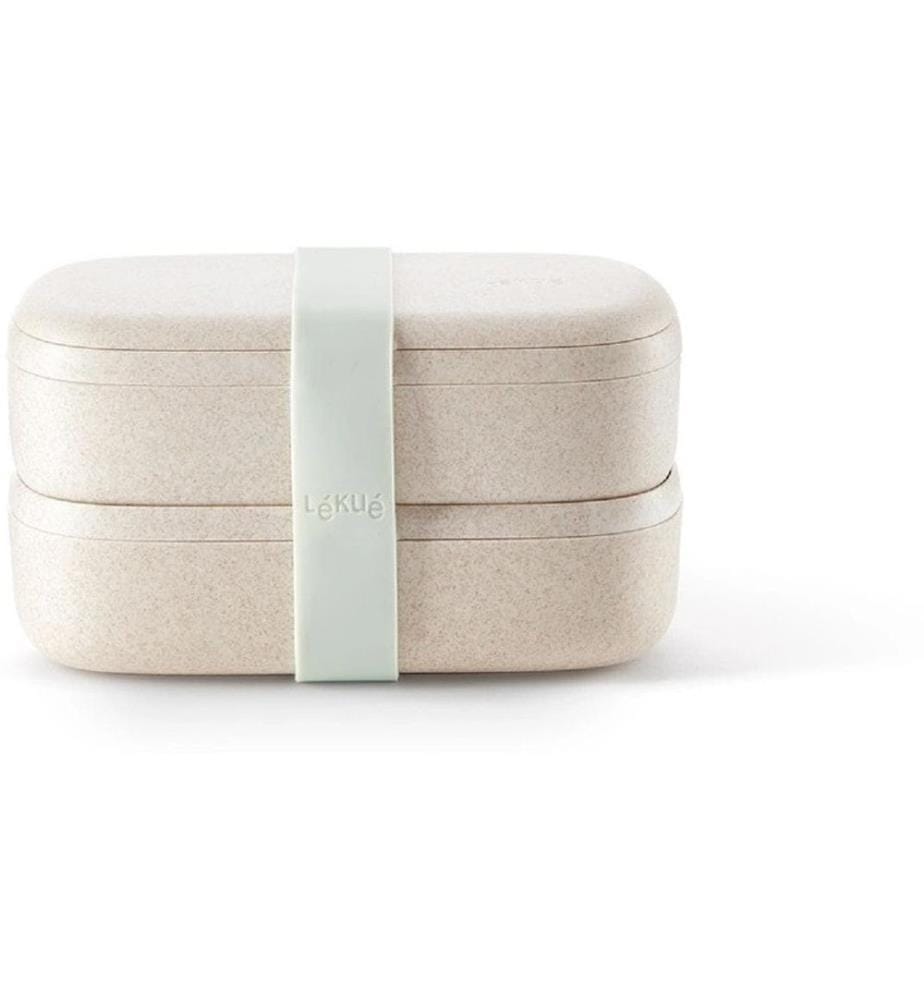 Lékué - Boîte casse-croûte To Go Bio, 2 x 0.5 litre, Beige