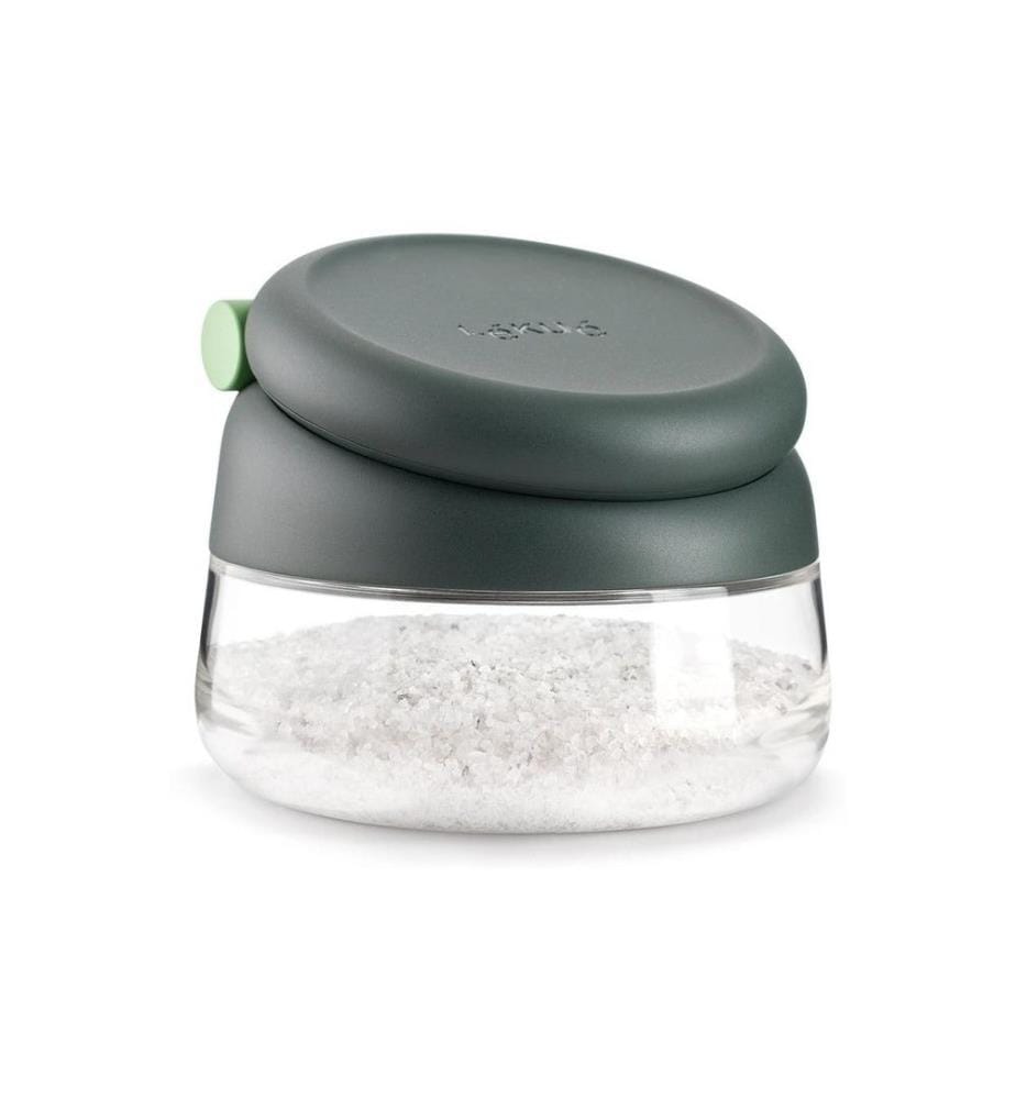 Lékué - Boîte à provisions avec cuillère de mesure, verre, gris