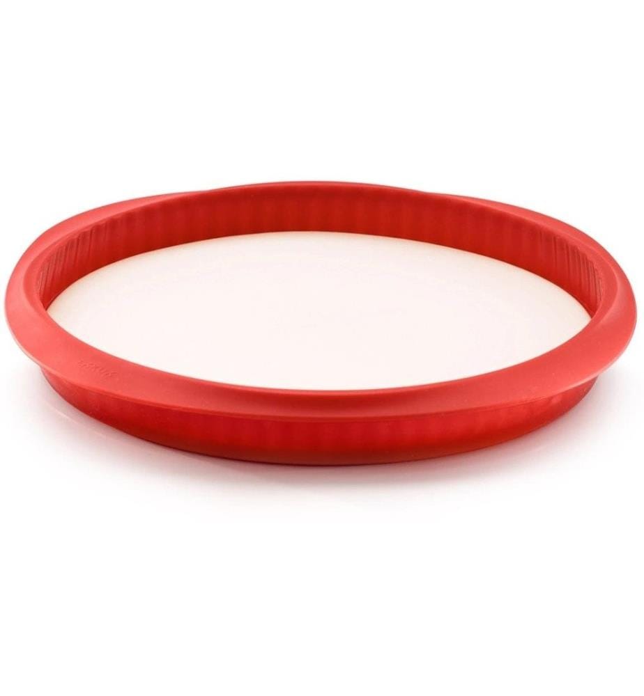 Lékué - Moule à quiche ø 28 cm, rouge / blanc