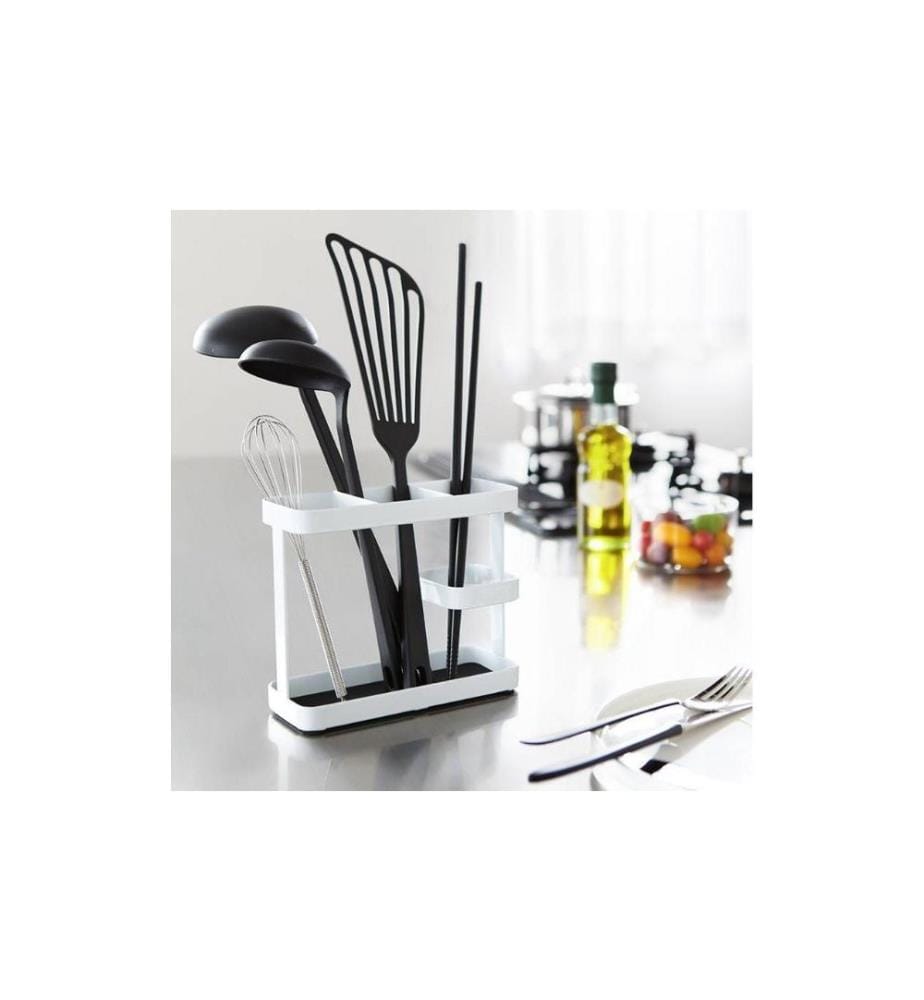 YAMAZAKI - Porte-ustensiles de cuisine Tower Blanc