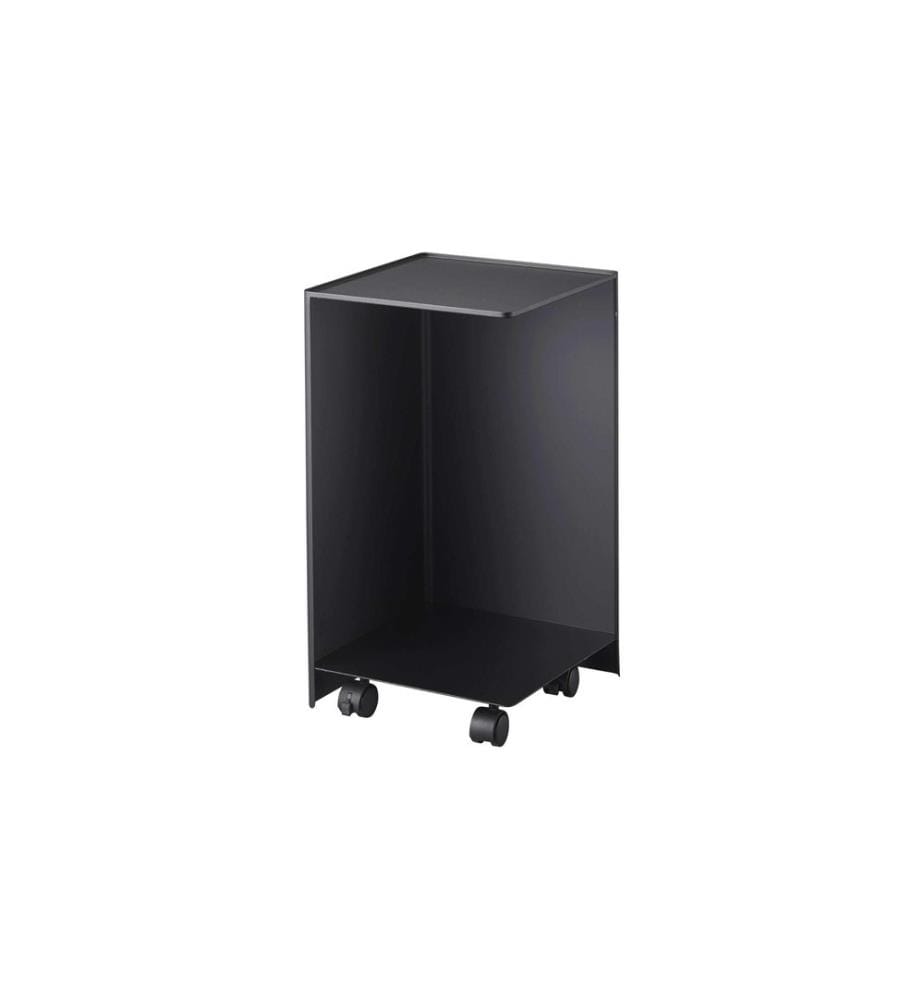 YAMAZAKI - Porte-rouleau pour papier toilette Tour avec roulettes 23.5 x 43 cm, noir