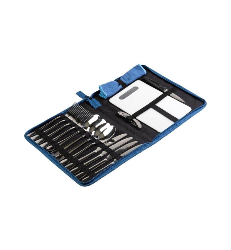 KOOR - Kits de couverts de camping 4 personnes, bleu