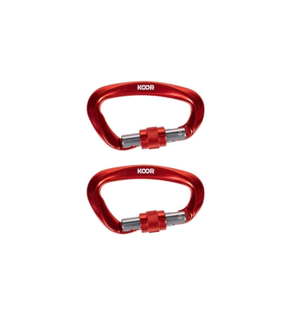 KOOR - Mousqueton Sicuure, rouge, 2 pièces