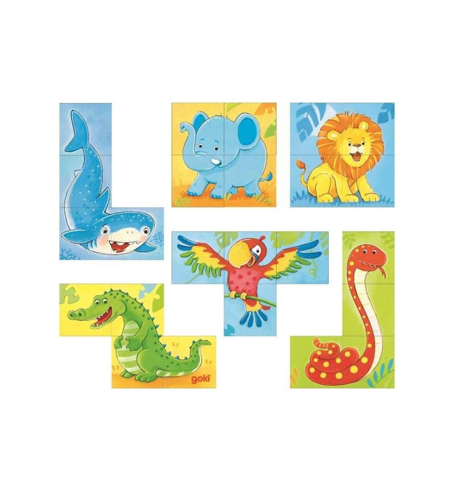GOKI - Puzzle pour jeunes enfants Les animaux sauvages