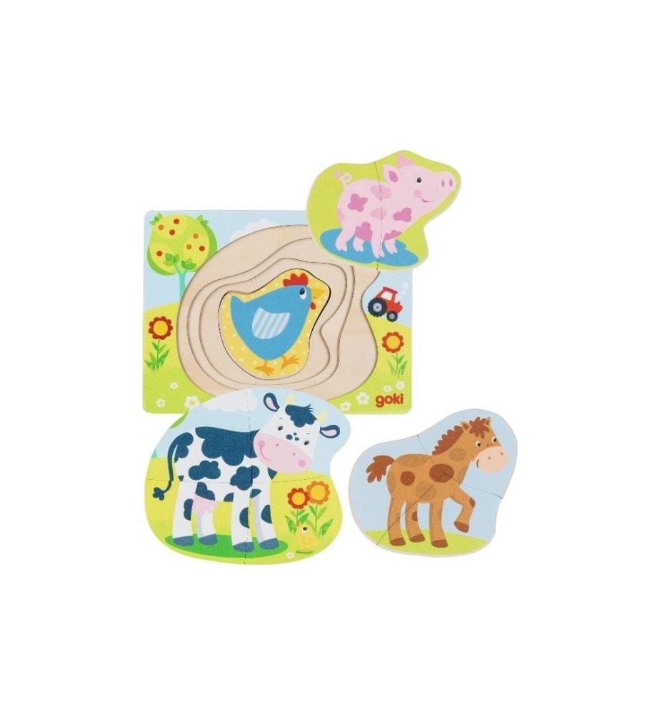 GOKI - Puzzle pour jeunes enfants Animaux de la ferme