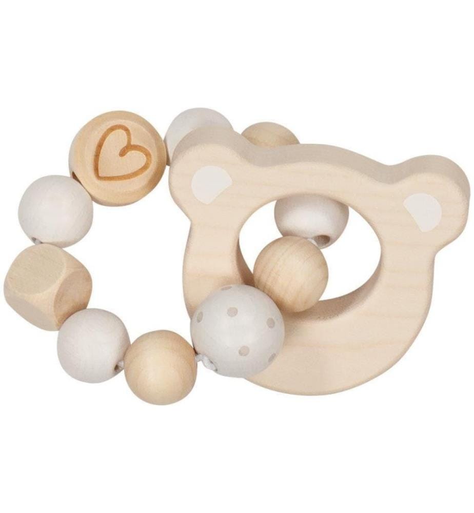 GOKI - Hochet silencieux Tête d'ours élastique
