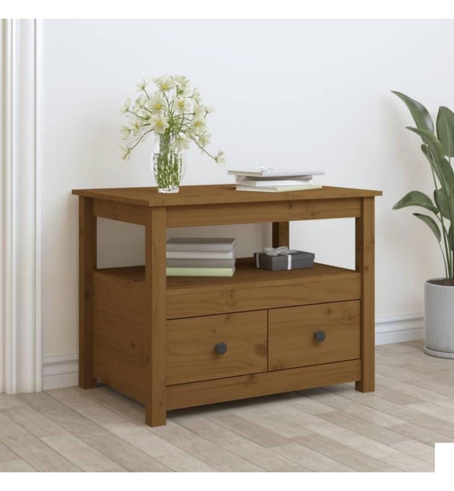 Table basse Marron miel 71x49x55 cm Bois massif de pin