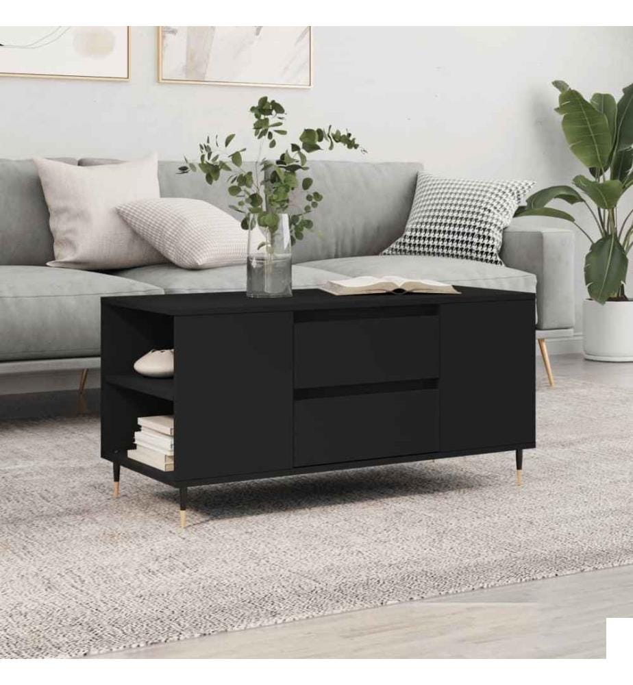 Table basse noir 102x44,5x50 cm bois d'ingénierie