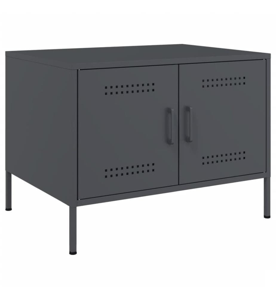 Table basse anthracite 68x50x50,5 cm acier laminé à froid