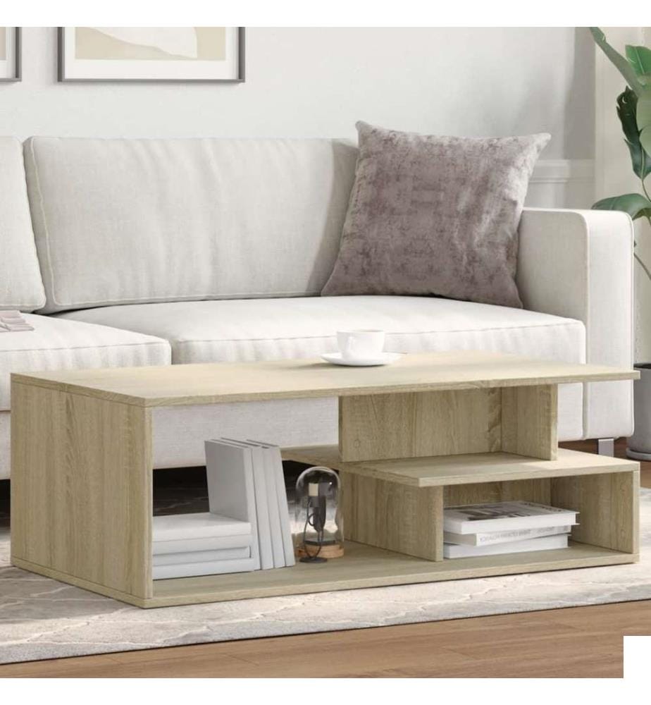 Table basse chêne sonoma 102x55x35 cm bois d'ingénierie