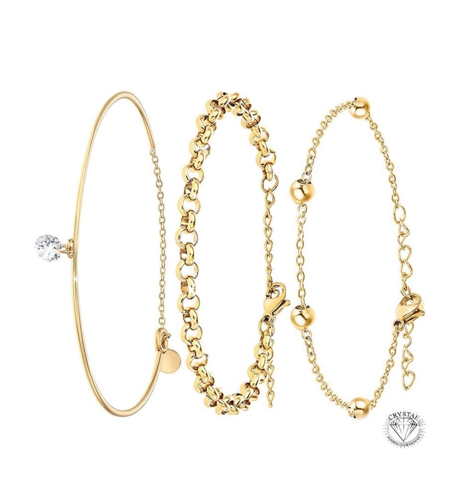 Lot de 3 bracelets - Doré