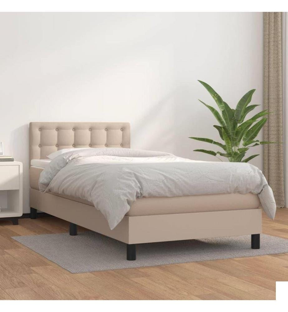 Lit à sommier tapissier avec matelas Cappuccino 100x200 cm