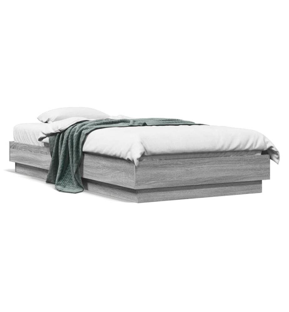 Cadre de lit sonoma gris 75x190 cm bois d'ingénierie