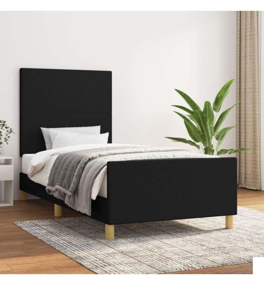 Cadre de lit avec tête de lit Noir 80x200 cm Tissu