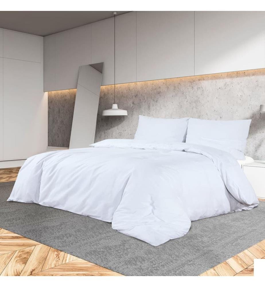Ensemble de housse de couette Blanc 200x200 cm Microfibre