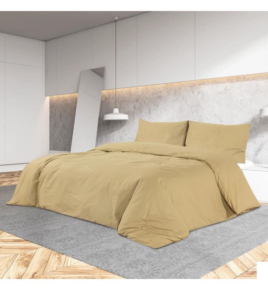 Ensemble de housse de couette Taupe 135x200 cm Coton