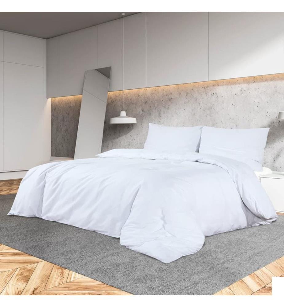 Ensemble de housse de couette Blanc 135x200 cm Coton