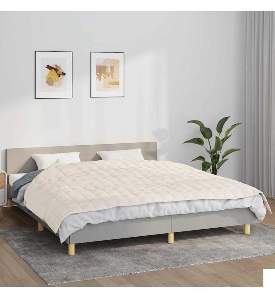 Couverture lestée Crème clair 155x220 cm 7 kg Tissu