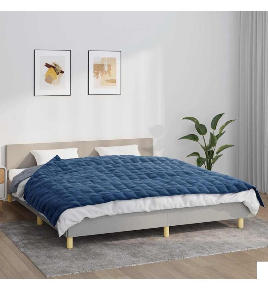 Couverture lestée Bleu 155x220 cm 11 kg Tissu