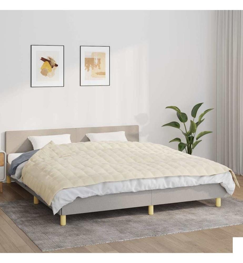 Couverture lestée Crème clair 155x220 cm 7 kg Tissu