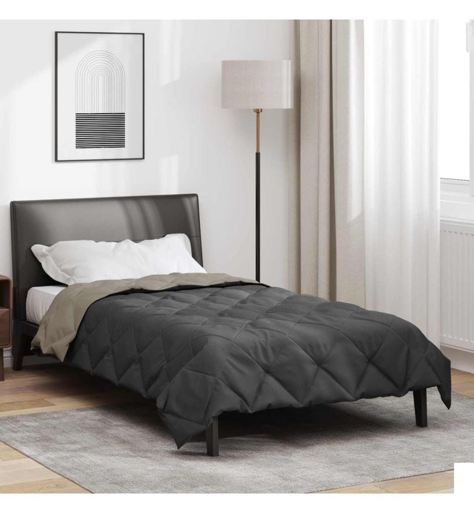 Duvet d'été simple Gris clair et anthracite 200 x 135 cm