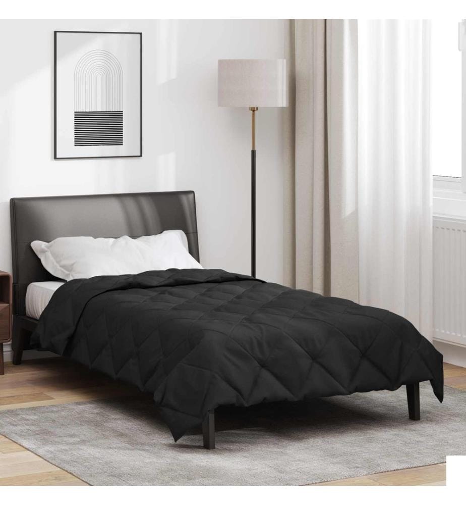 Duvet complet toute l'année Noir 220 x 140 cm Microfibre