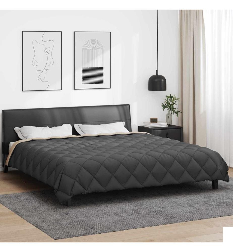 Duvet d'hiver Anthracite et Taupe 220 x 240 cm Microfibre