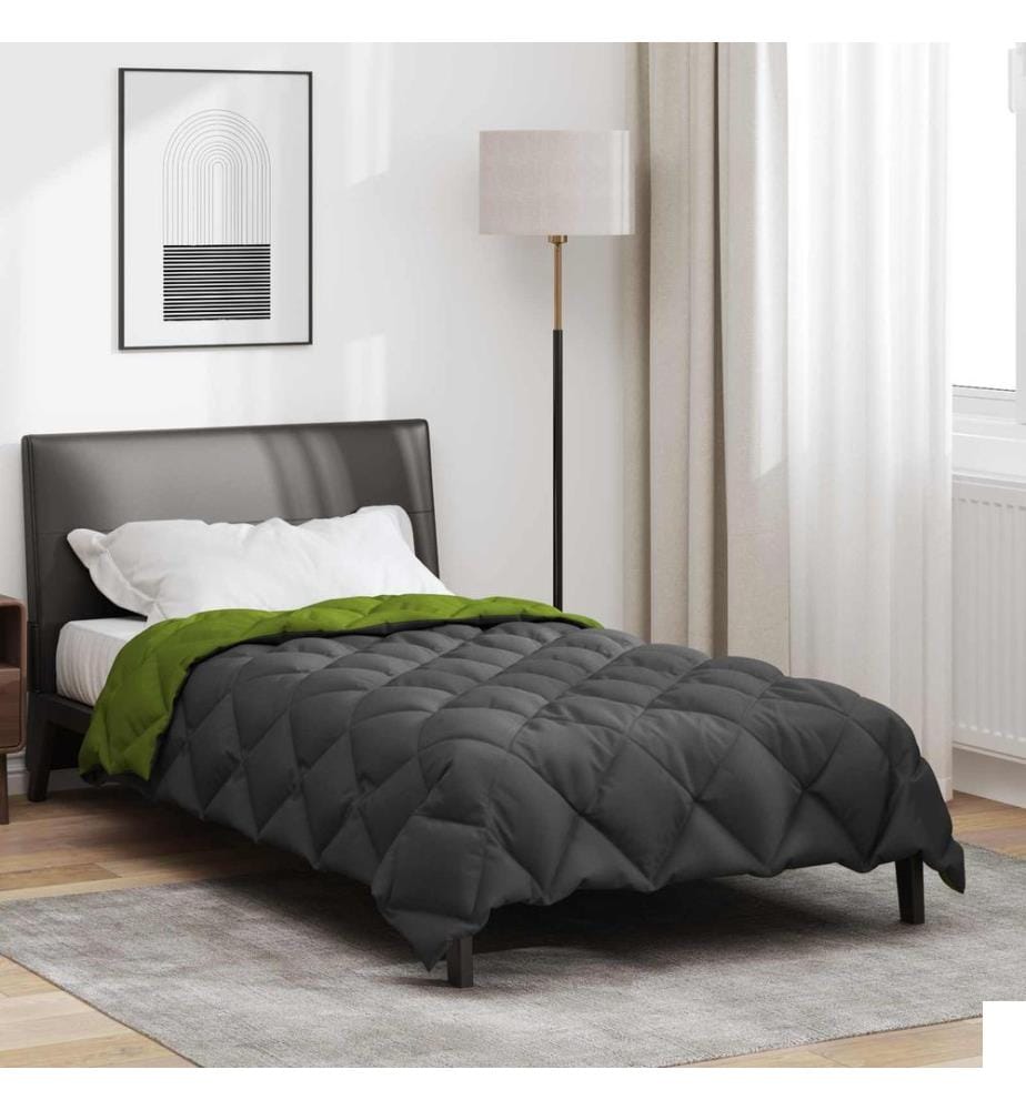 Duvet d'hiver Vert et Anthracite 200 x 135 cm Microfibre