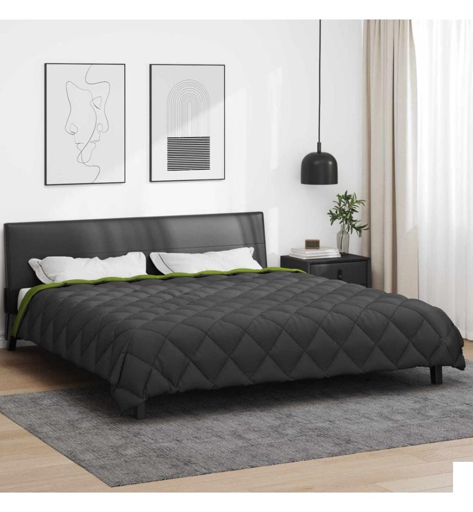 Duvet d'hiver Vert et Anthracite 240 x 200 cm Microfibre