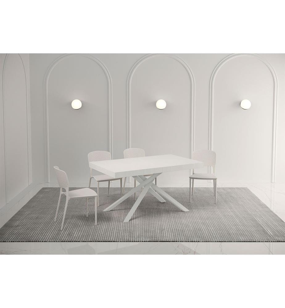 Table extensible 140x90-244 cm Karida Frêne - Blanc