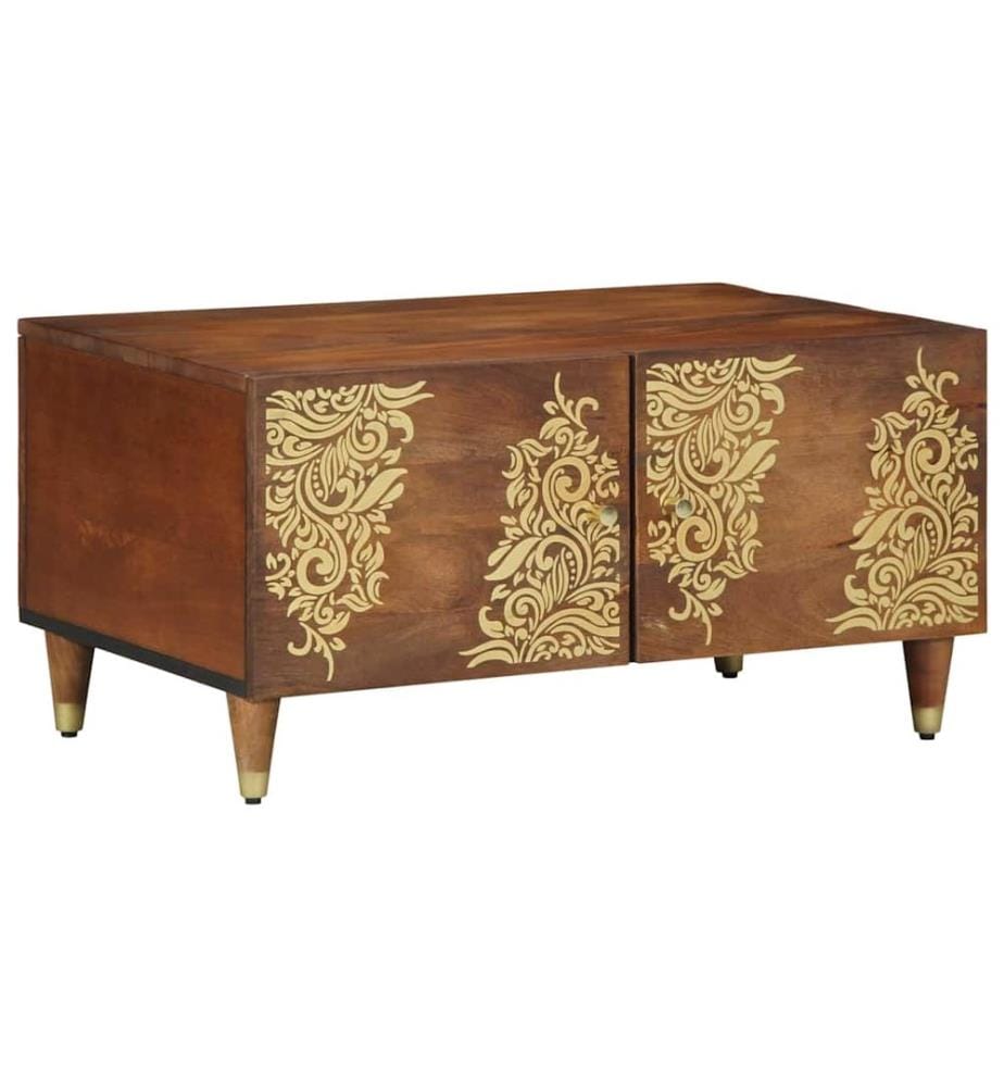Table basse Marron miel 80 x 50 x 40 cm Bois de mangue massif