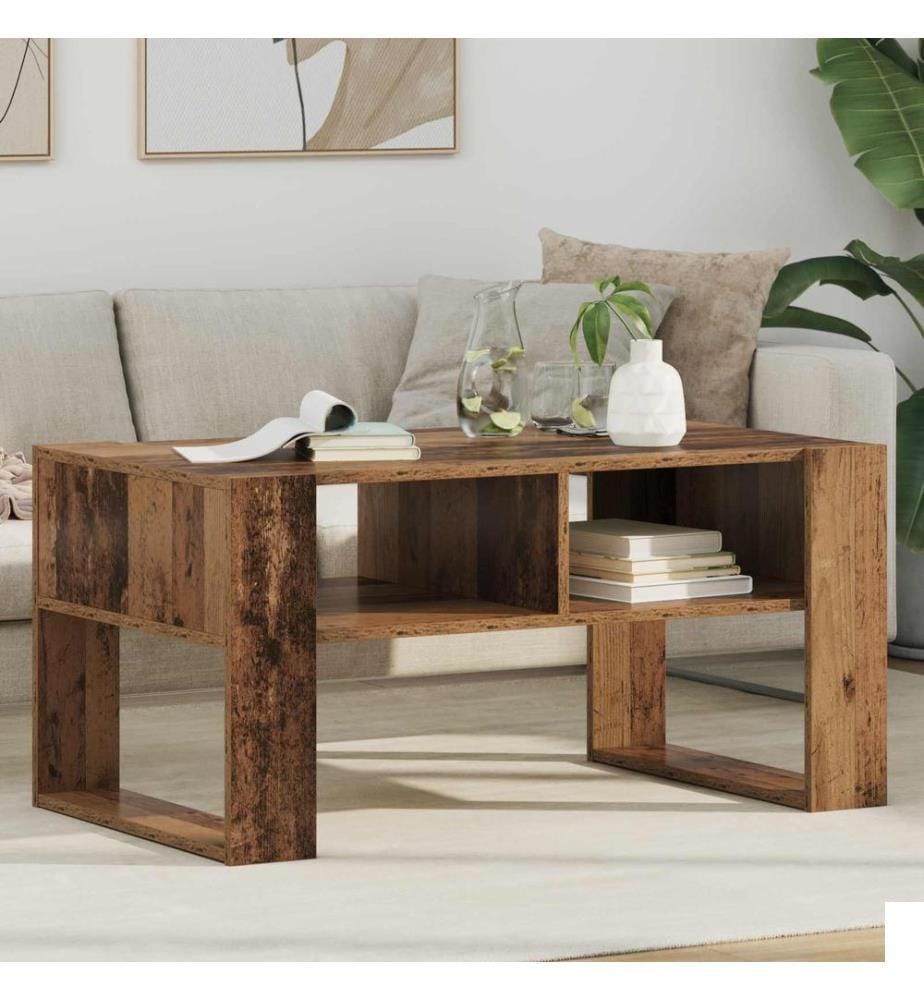 Table basse Bois ancien 92 x 53 x 45 cm Bois d'ingénierie