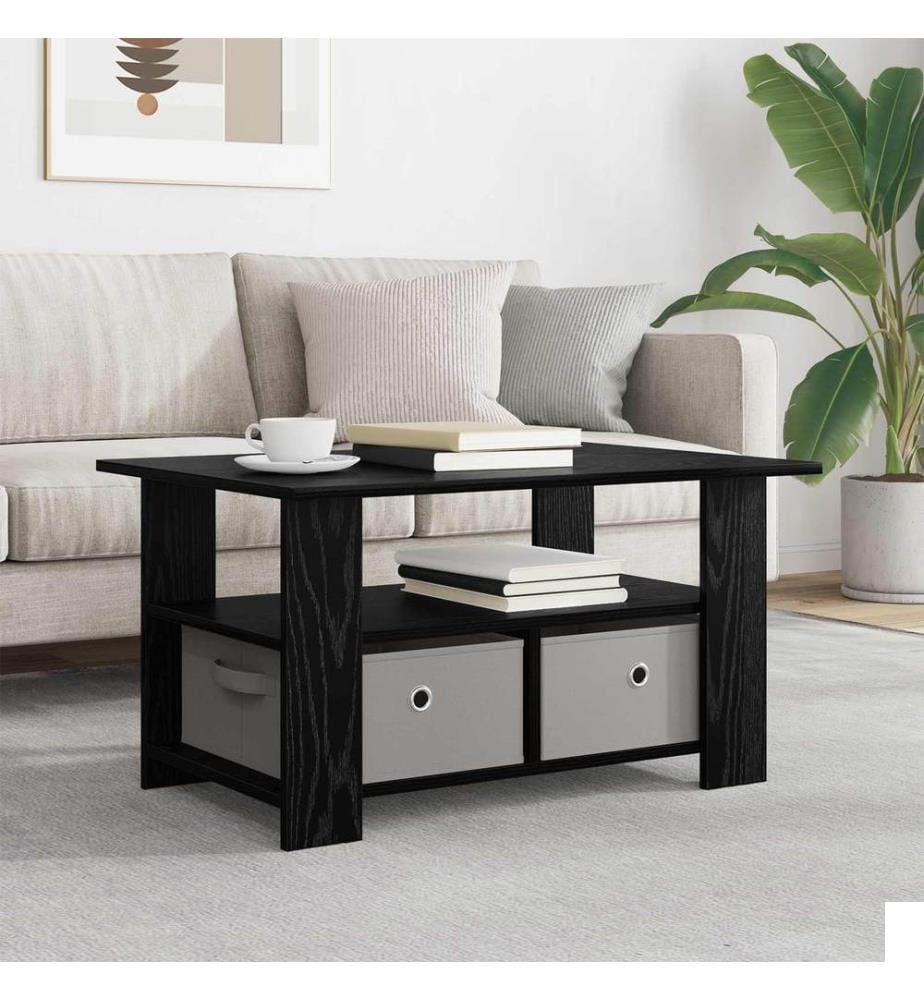 Table basse Chêne noir 77 x 55 x 42 cm Bois d'ingénierie