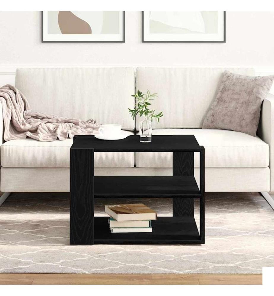 Table basse Chêne Noir 58 x 58 x 40 cm Bois dingénierie