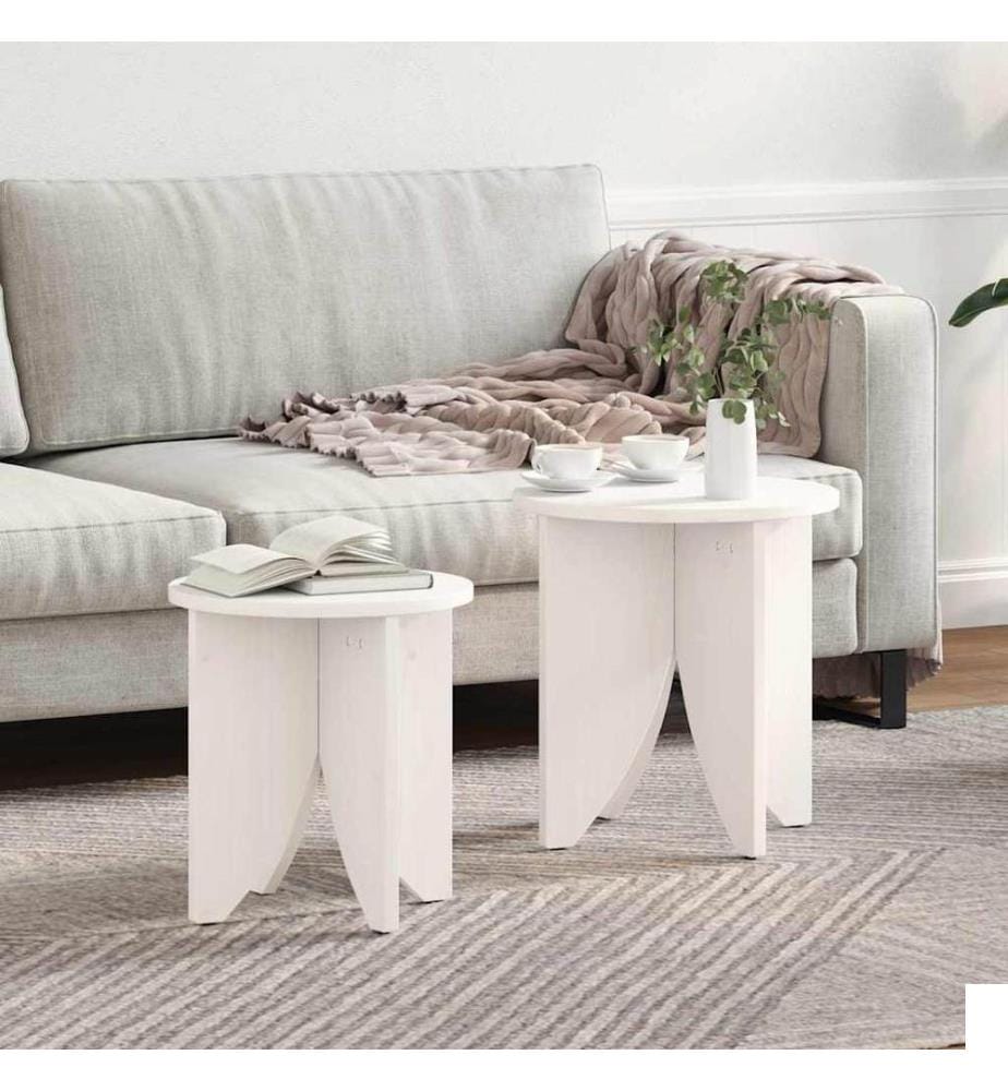 Table basse 2 pcs Blanc