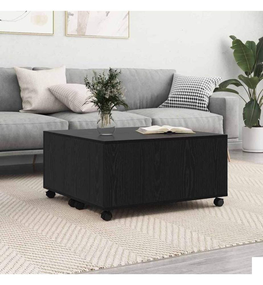 Table basse Chêne noir 75 x 75 x 38 cm Bois d'ingénierie